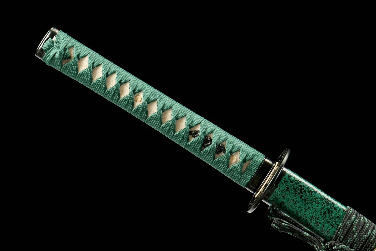 Vague Céladon - Katana Forge a la Main en Acier Damas - Image 15