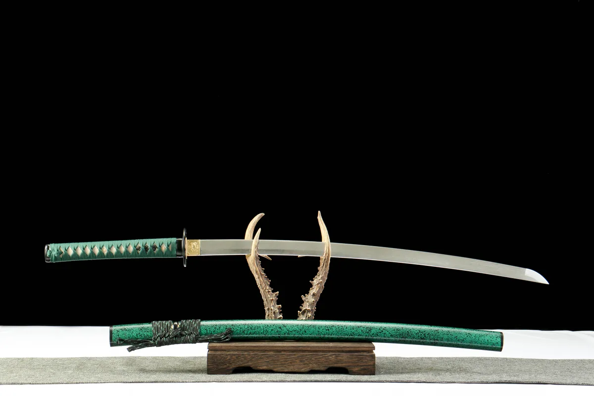 Vague Céladon - Katana Forge a la Main en Acier Damas - Image 2
