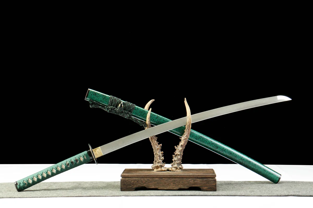 Vague Céladon - Katana Forge a la Main en Acier Damas - Image 3