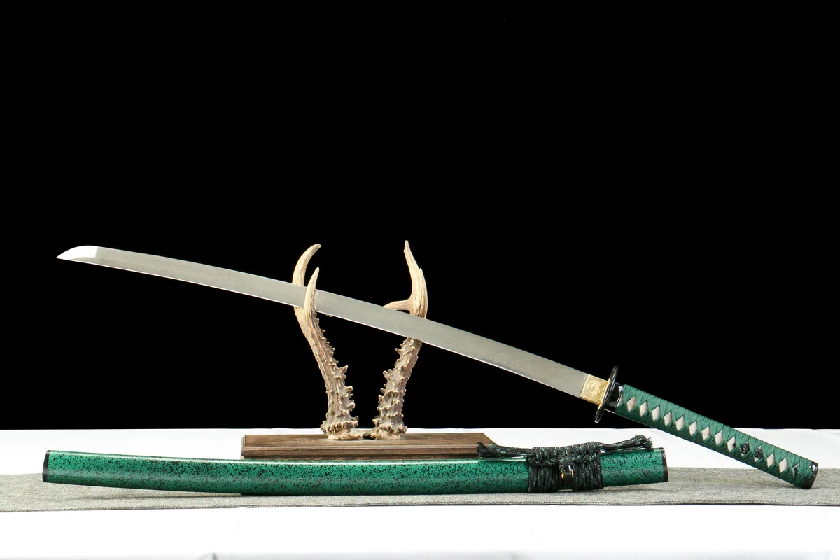 Vague Céladon - Katana Forge a la Main en Acier Damas - Image 4