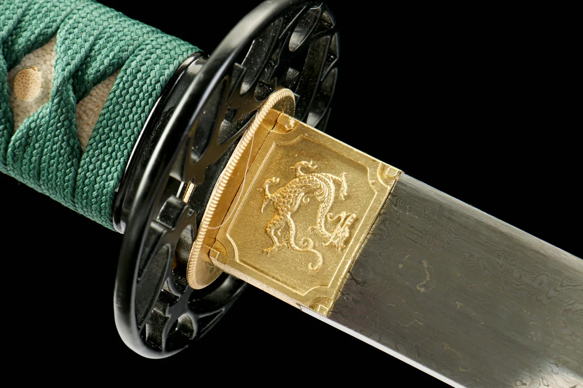Vague Céladon - Katana Forge a la Main en Acier Damas - Image 8