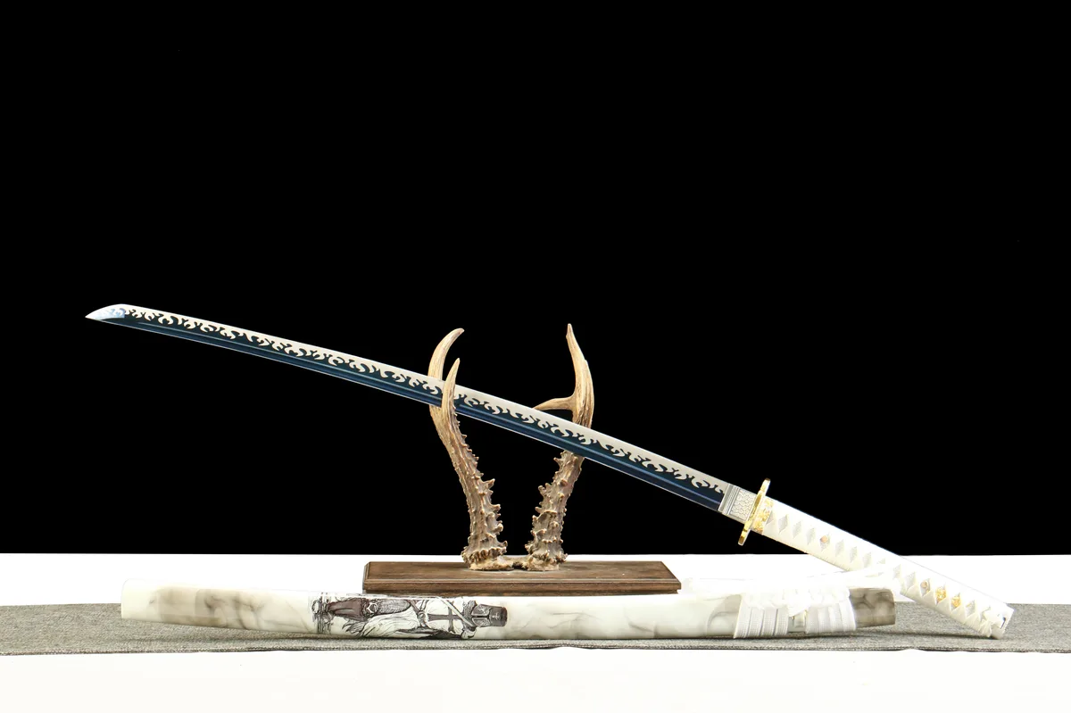 Éclat du Pic Glacé - Katana Forge a la Main en Carbon Steel - Image 4
