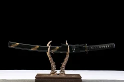 Panache Doré - Wakizashi Forge a la Main en Acier a outils T10