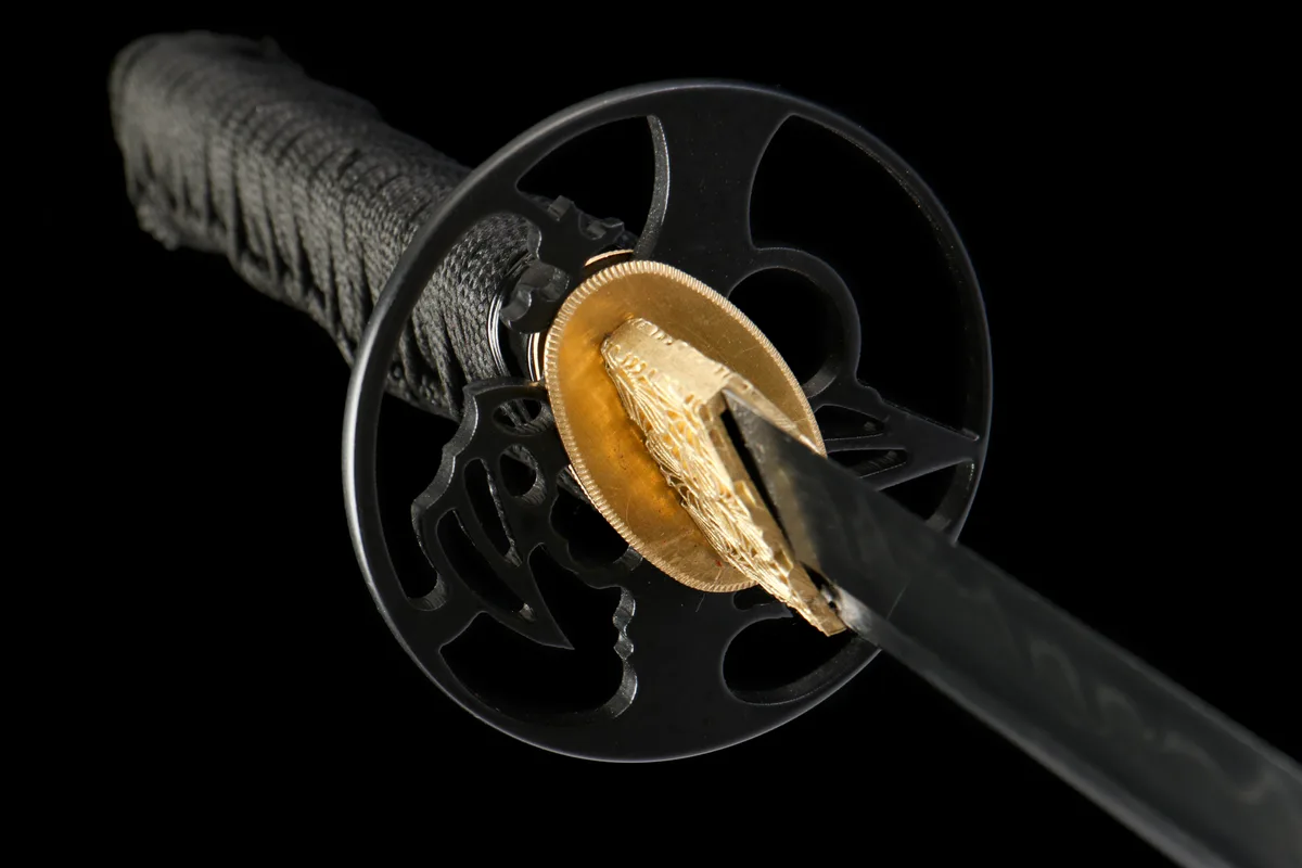 Panache Doré - Wakizashi Forge a la Main en Acier a outils T10 - Image 6