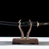 Éventail Or Noir - Wakizashi Forge a la Main en Acier au carbone 1065