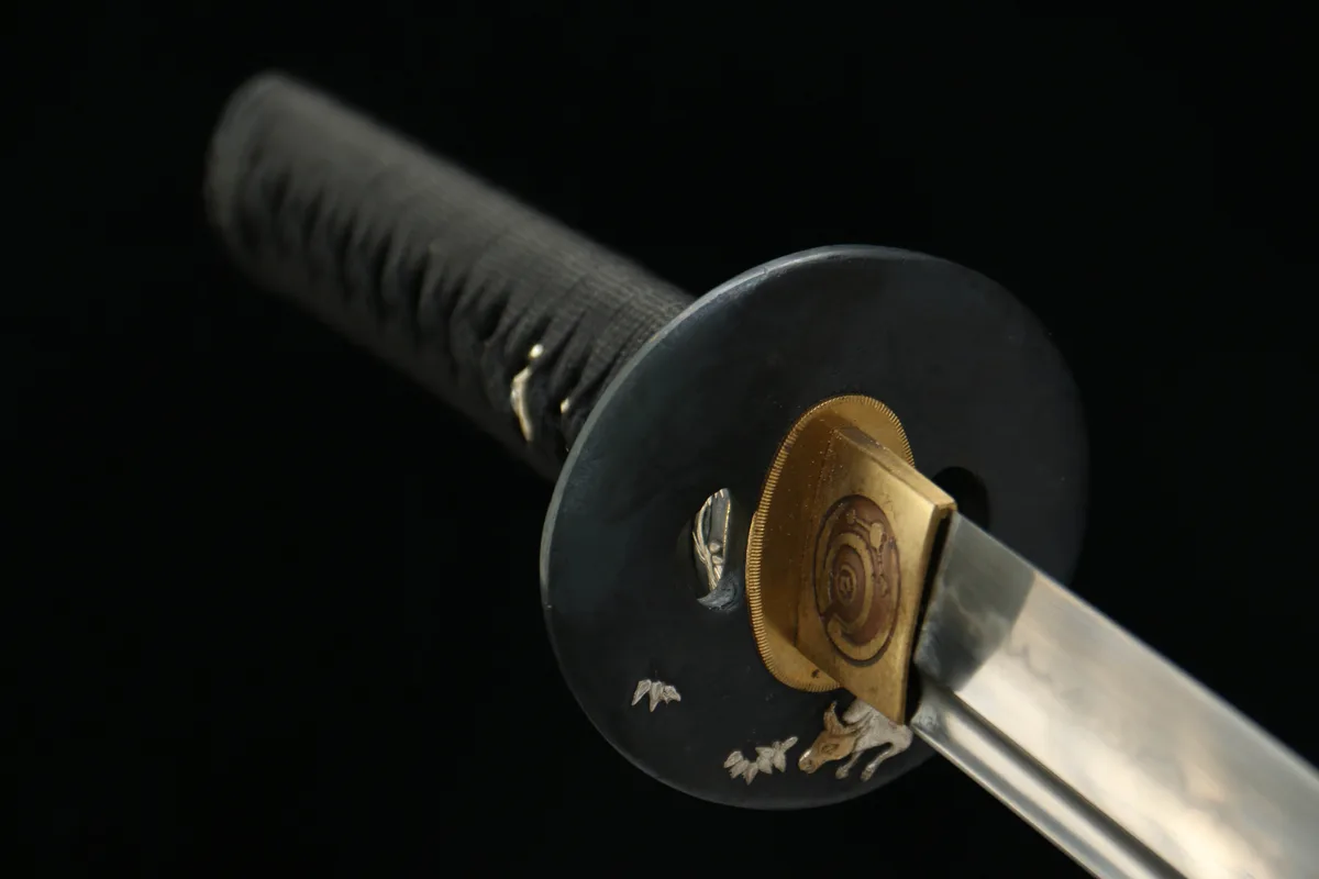 Kirin Doré - Wakizashi Forge a la Main en Acier forge main artisanal - Image 8